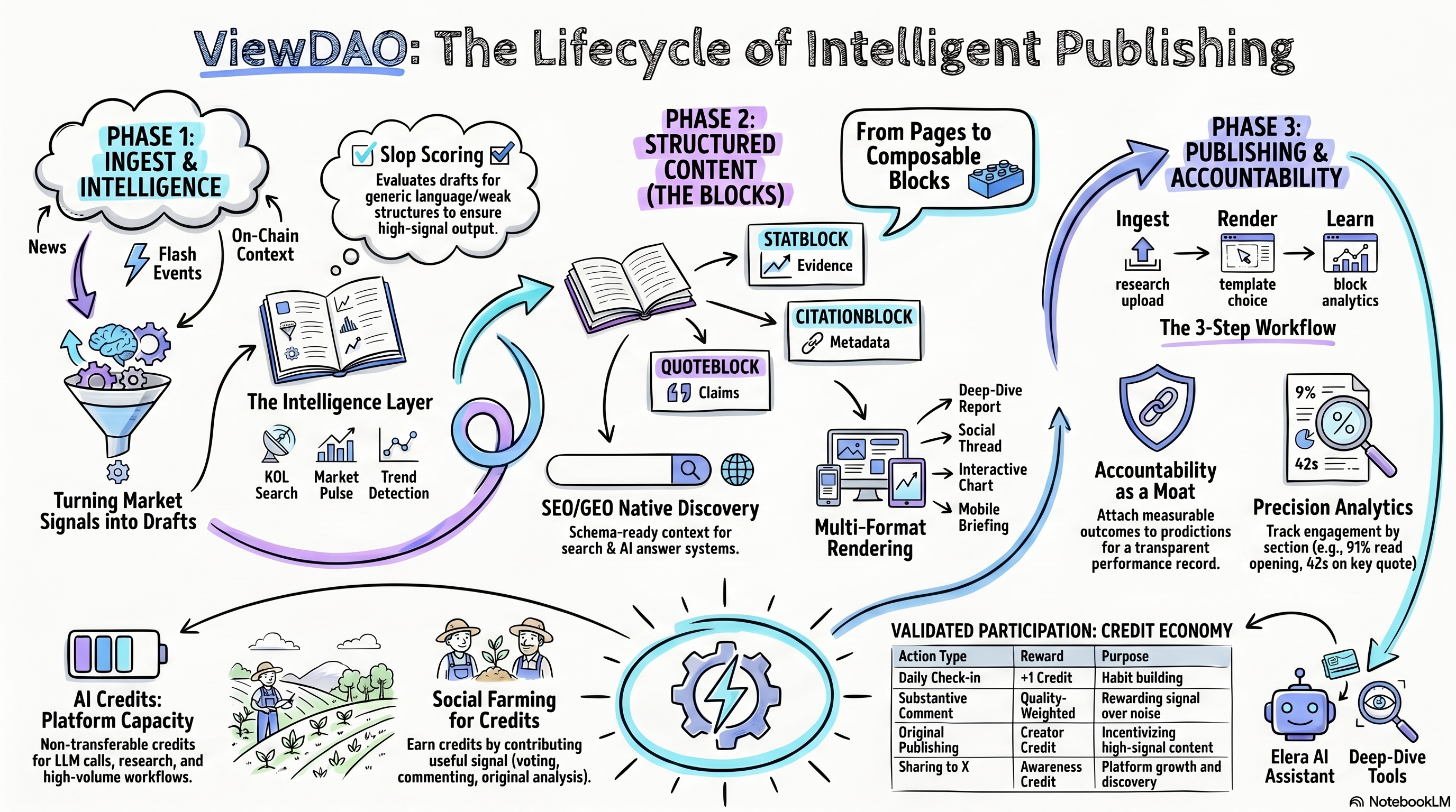 ViewDAO intelligent publishing OS infographic