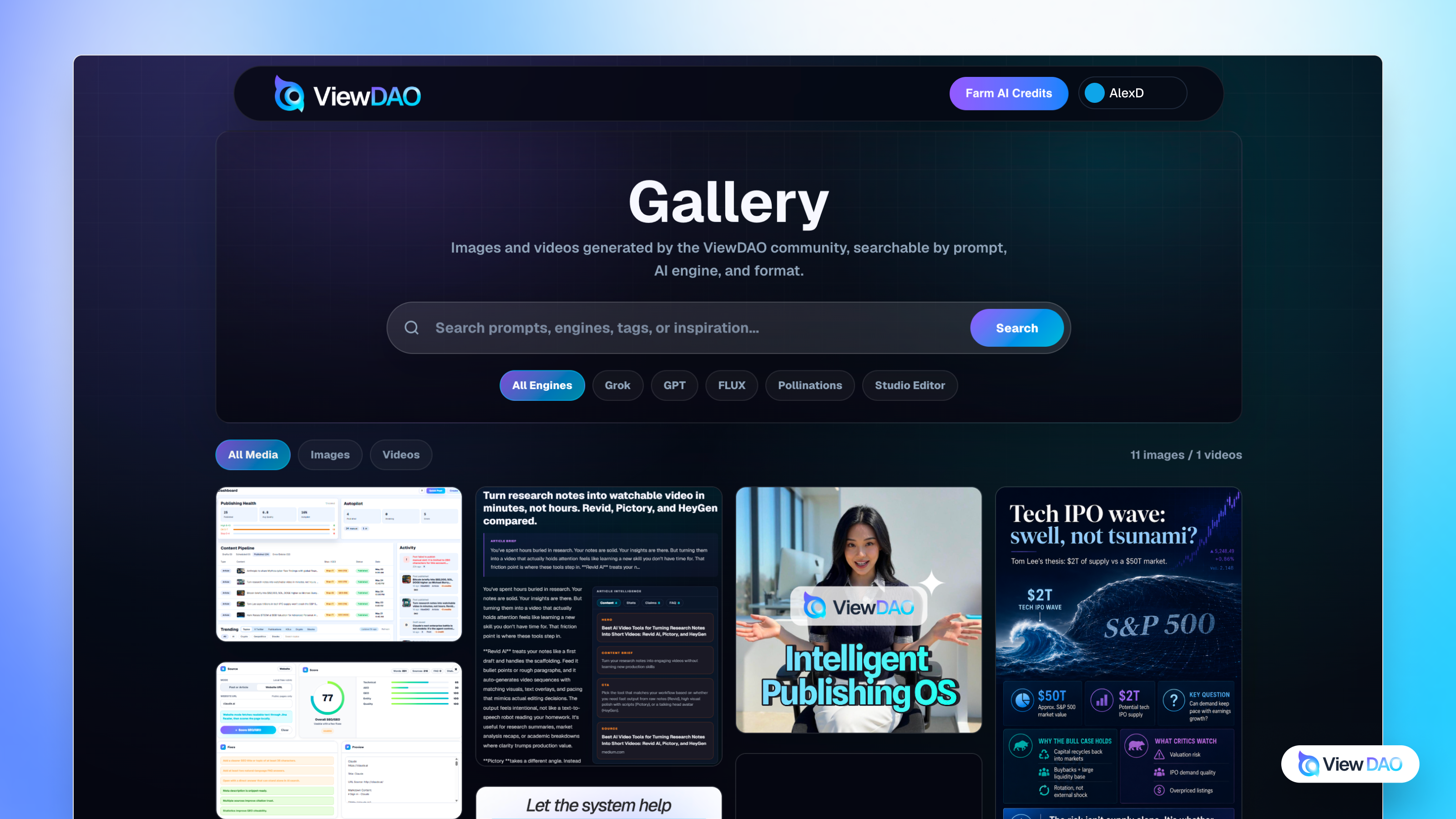 ViewDAO community feed screenshot